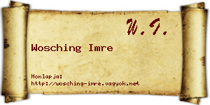 Wosching Imre névjegykártya